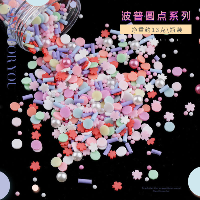 Wholesale DIY Crystal Dropping Gel Fruit Soft Pottery Candy Accessories  In Globe Balls Snow Stars Pearl Flowing Sand Filler